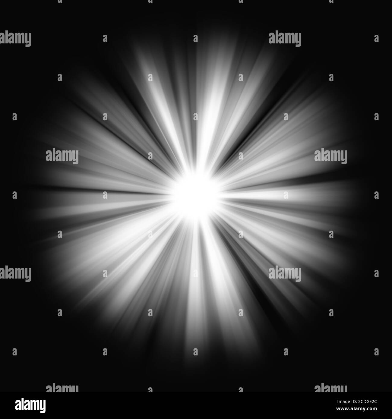 Light Beams: shining star in the dark Stock Photo