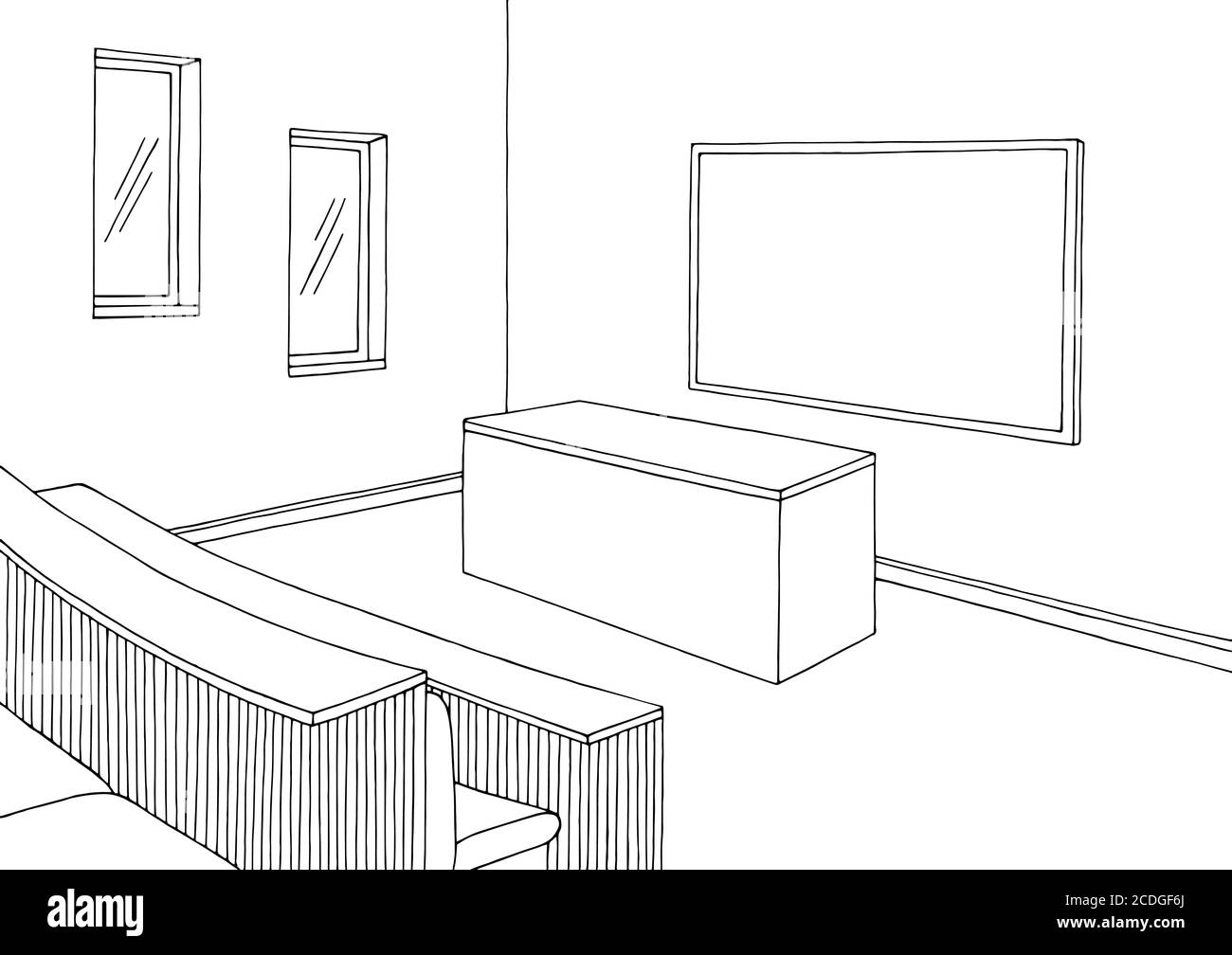 Linear Architectural Sketch Interior Classroom Stock Vector | Royalty-Free  | FreeImages
