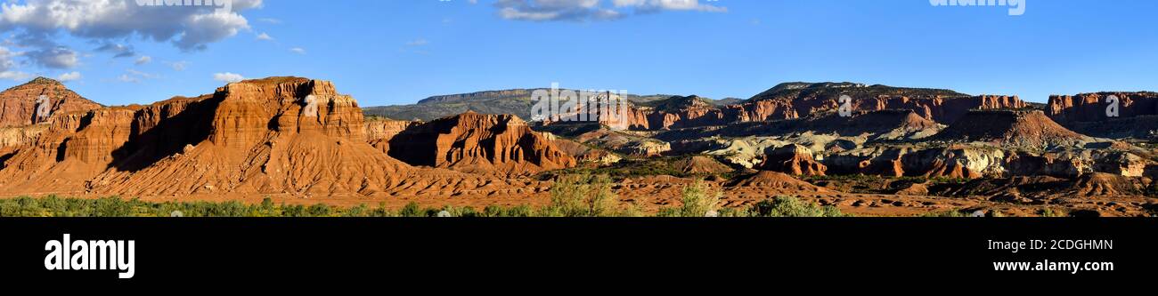 Web banner panorama of Capitol Reef National Park. Stock Photo