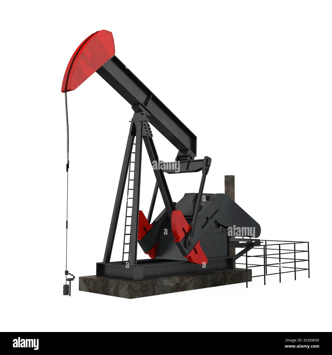 Oil Pump Jack Isolated Stock Photo