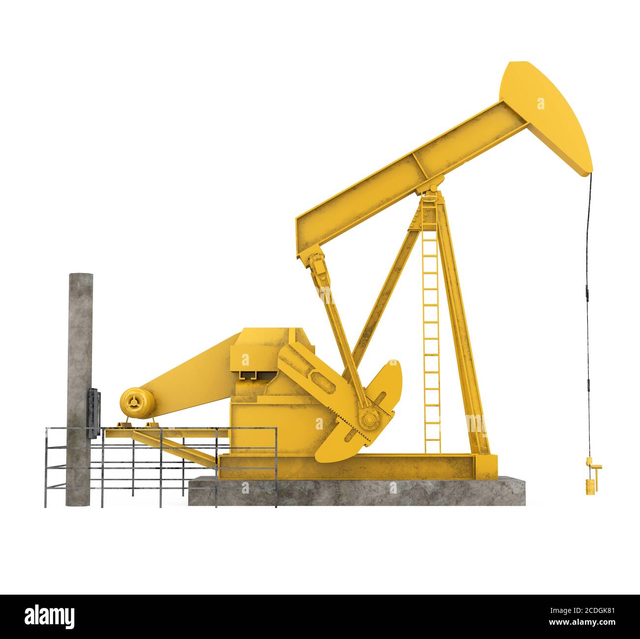 Oil Pump Jack Isolated Stock Photo