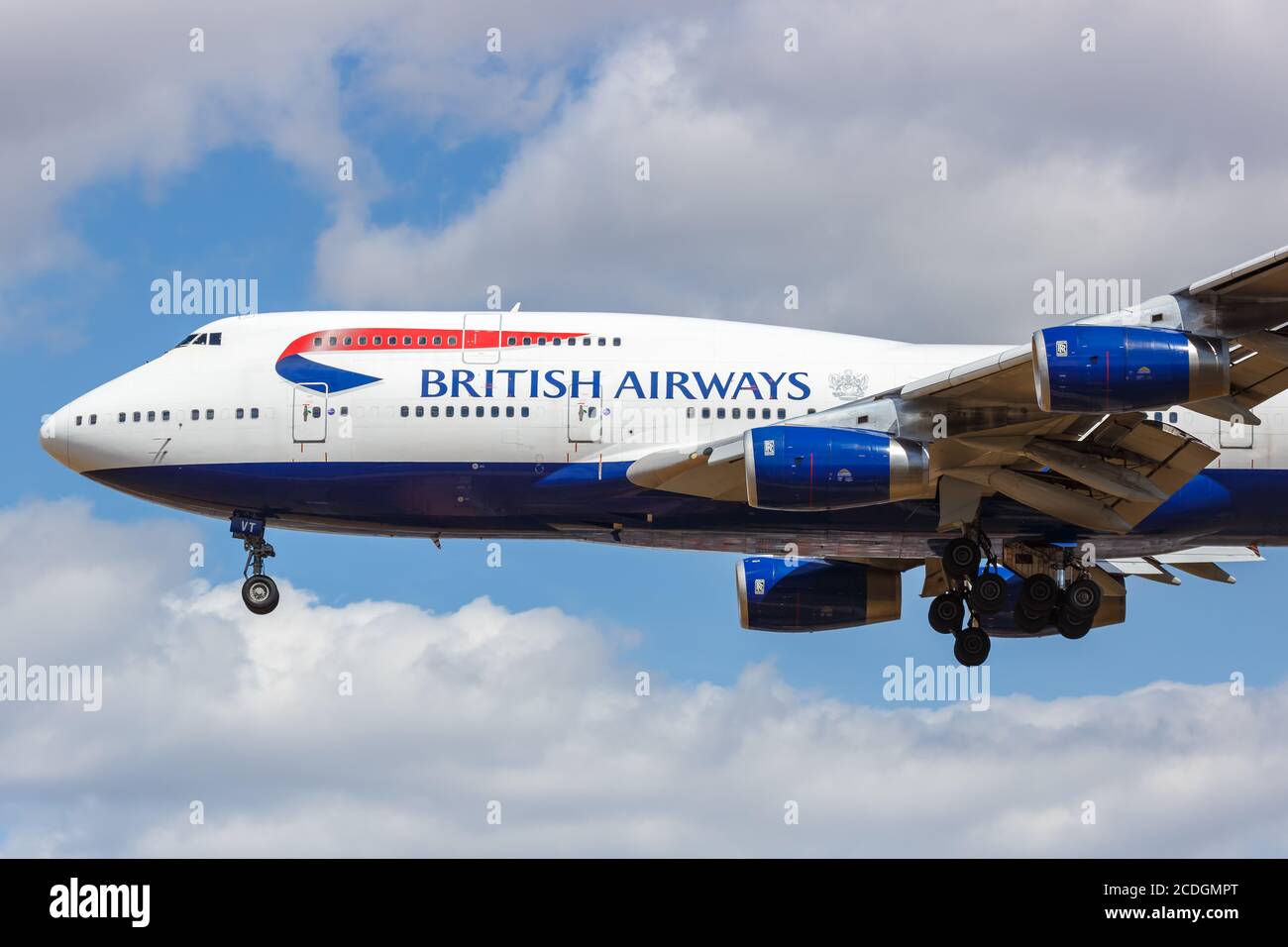 London, United Kingdom - August 1, 2018: British Airways Boeing 747-400 airplane at London Heathrow Airport (LHR) in the United Kingdom. Stock Photo