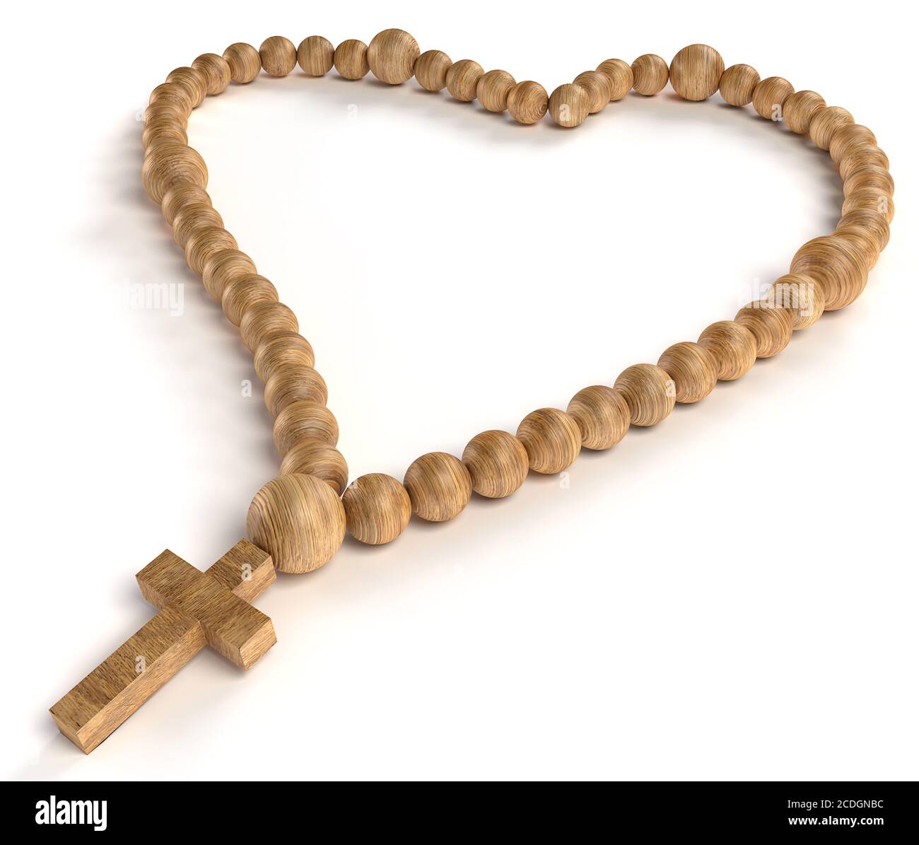 religious life and love: wooden chaplet or rosary beads Stock Photo