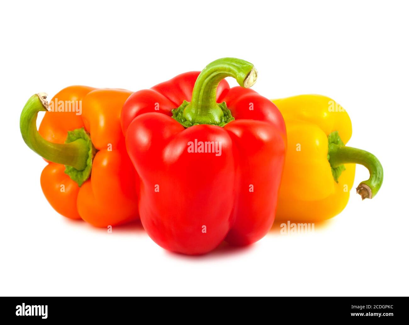 Three sweet peppers Stock Photo