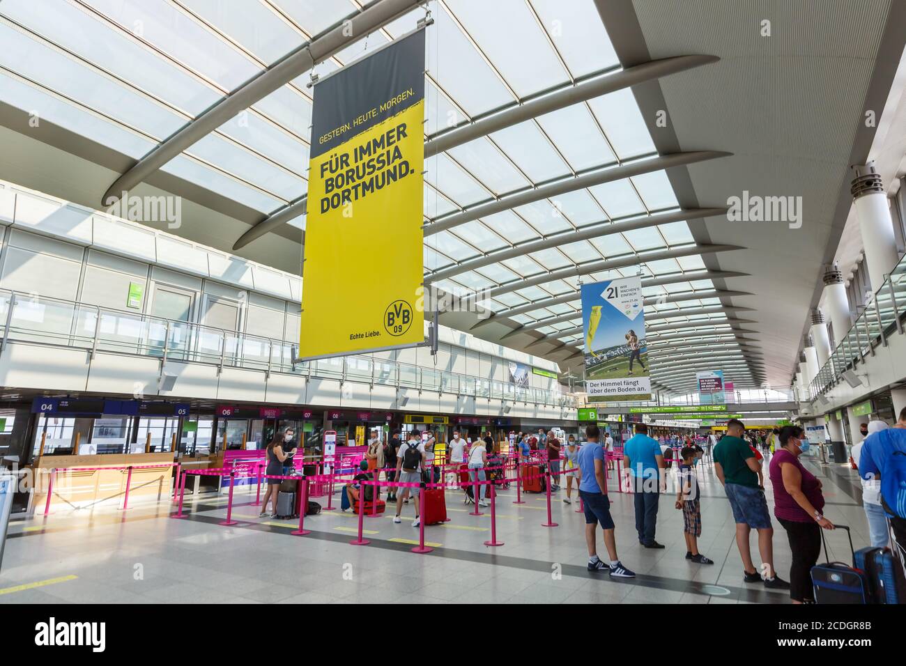 Dortmund, Germany - August 10, 2020: Terminal of Dortmund Airport (DTM) in Germany. Stock Photo