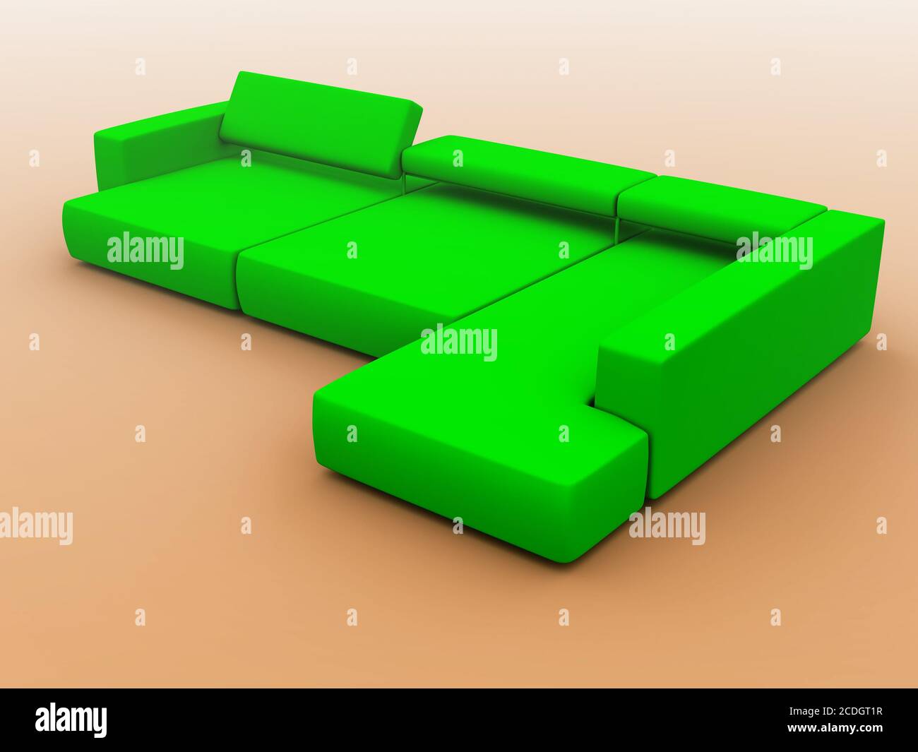 sofa in green tones on a gradient background Stock Photo - Alamy