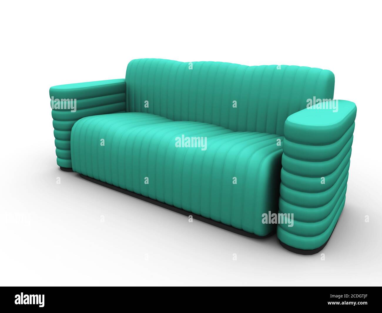 sofa in green tones on a white background Stock Photo