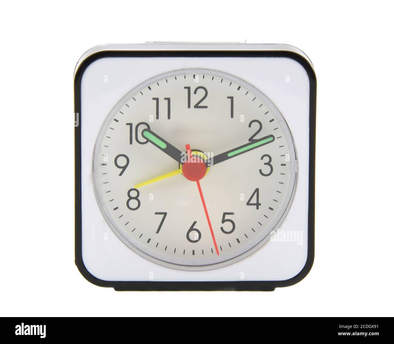 Modern alarm clock isolated over white Stock Photo