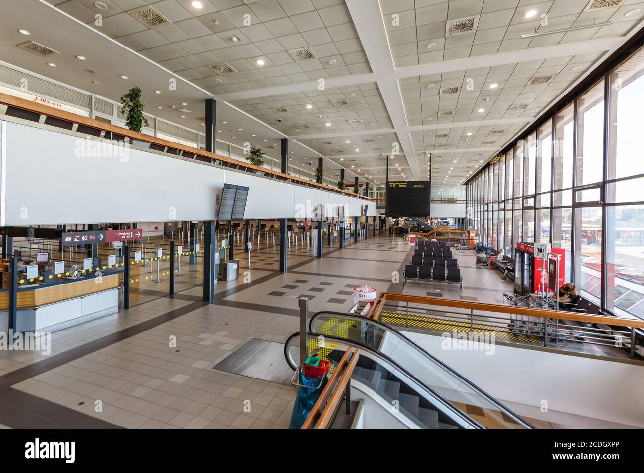 Berlin, Germany - August 20, 2020: Berlin Schönefeld SXF Airport Terminal in Germany. Stock Photo