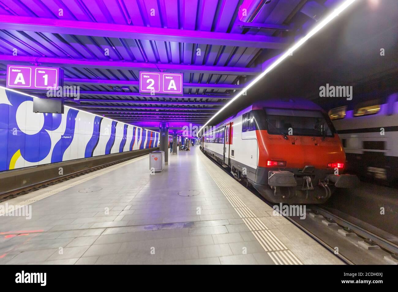 Zurich, Switzerland July 22, 2020 InterRegio train at Zurich Airport