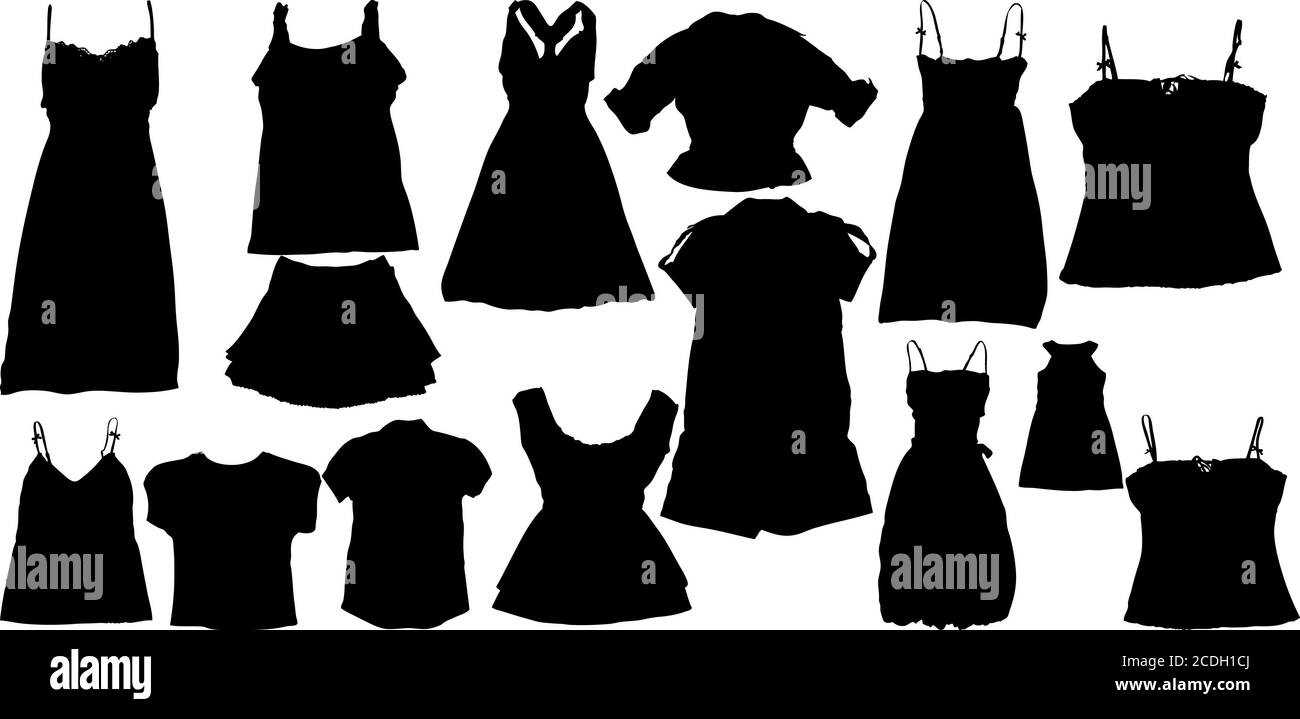 set of fashion  silhuettes Stock Photo