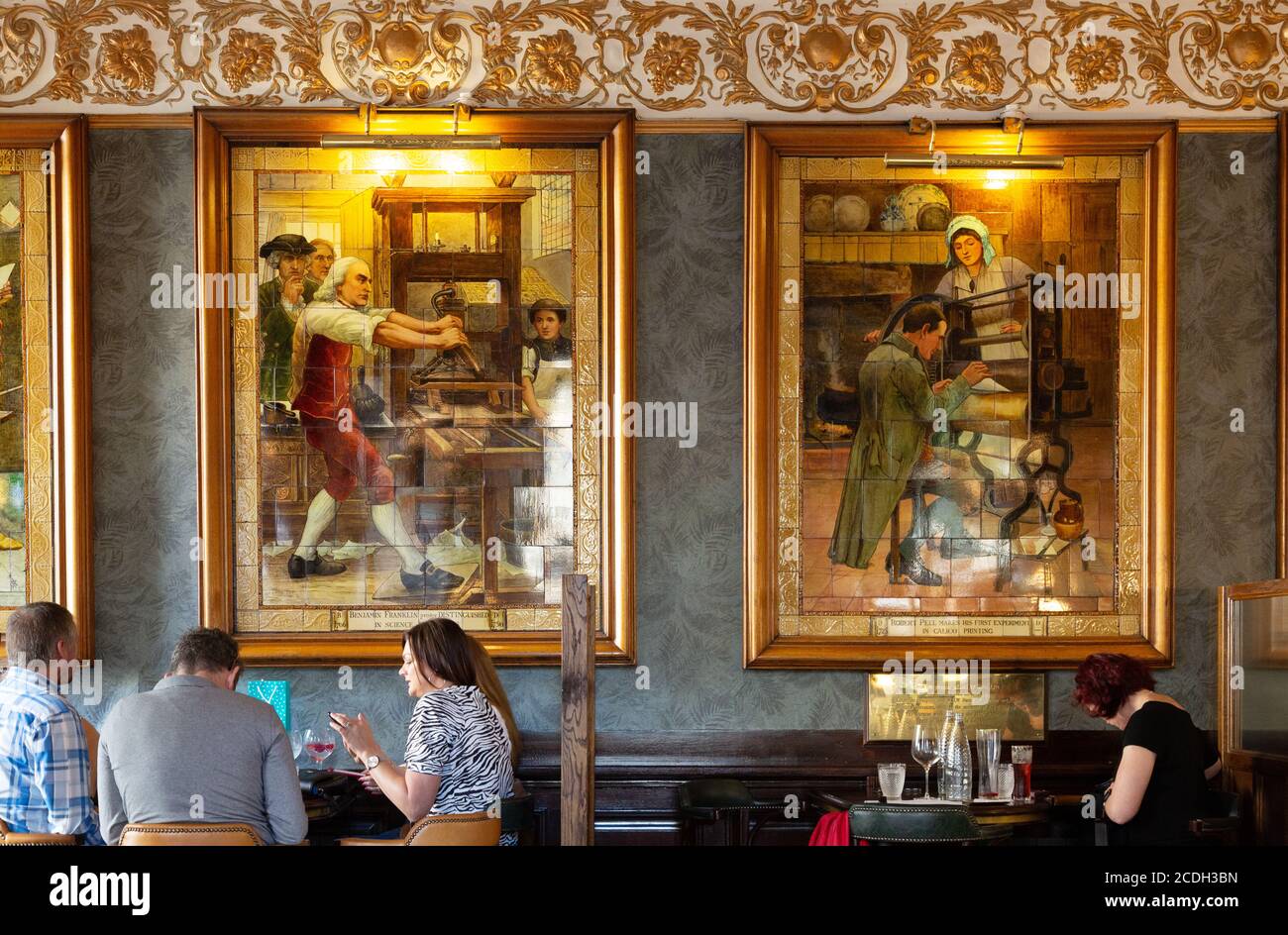 The Cafe Royal Circle Bar, Edinburgh people eating and drinking in