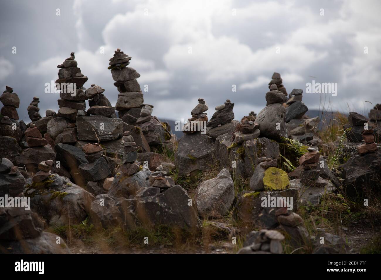 Rock stacking, Scotland, United Kingdom Stock Photo