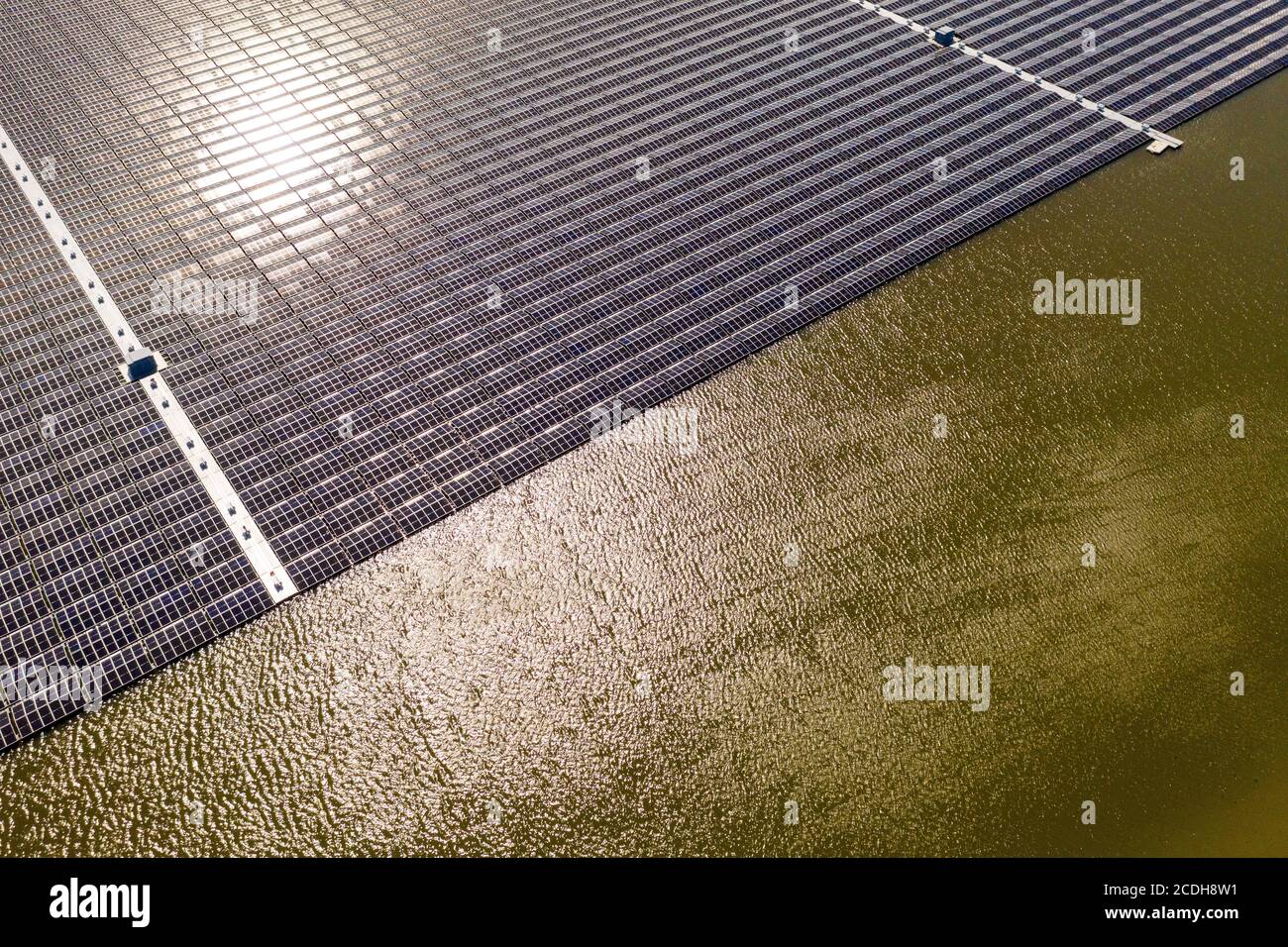 Floating Solar Panels Stock Photo