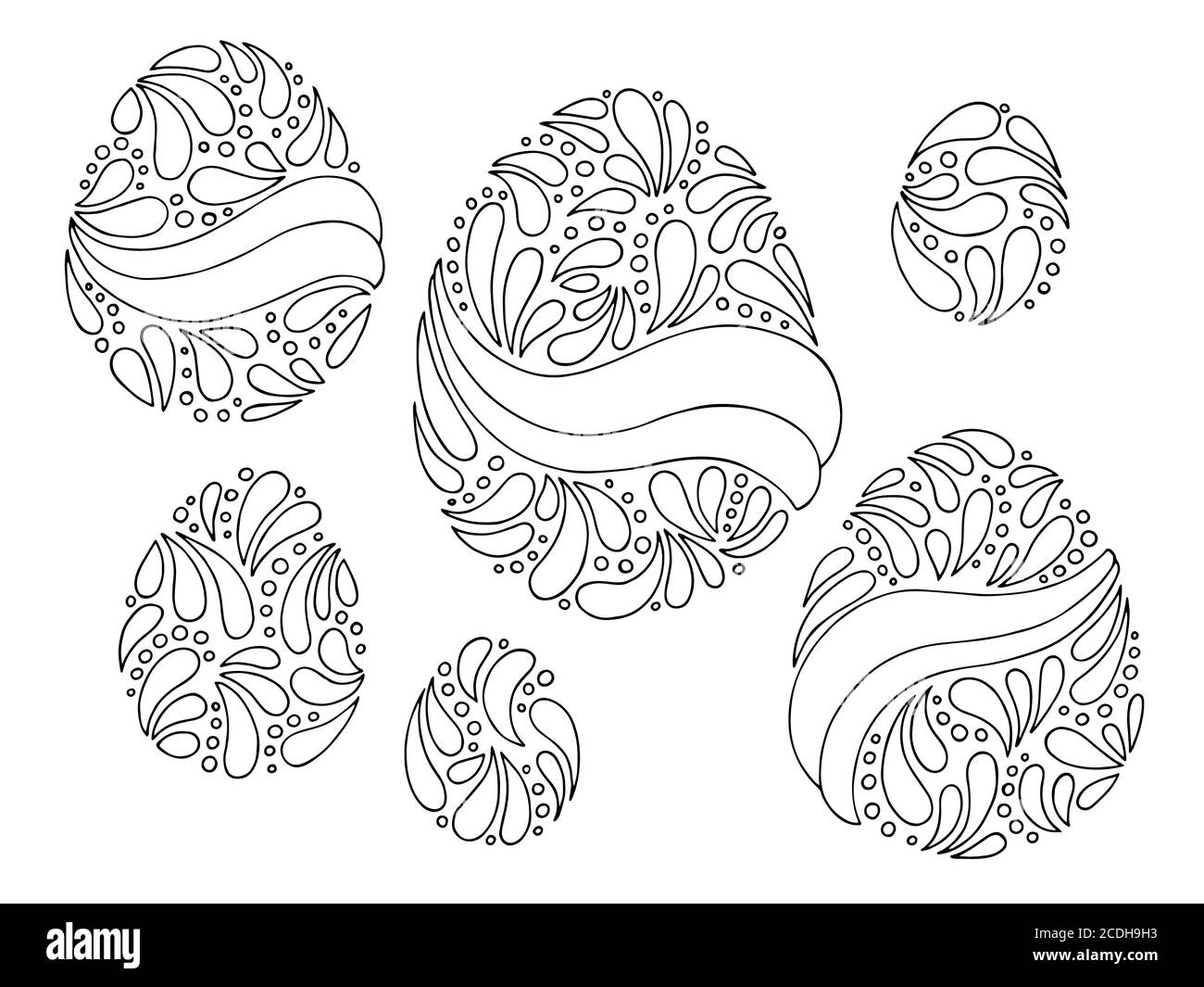 Pattern Easter egg graphic black white doodle illustration vector Stock ...