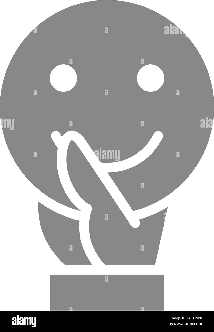 Hand Holding Happy Emoji Gray Icon Share A Good Mood Symbol Stock Vector Image Art Alamy