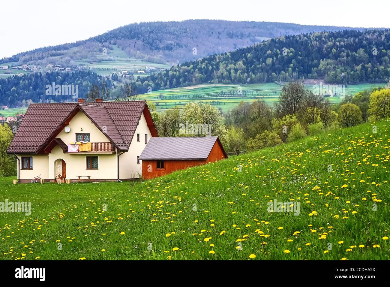 The family home in the mountains Stock Photo