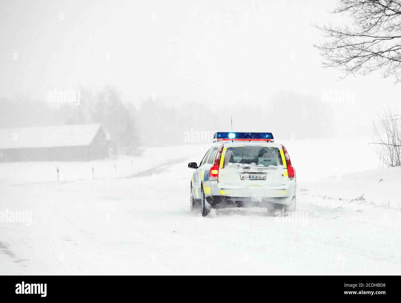 Swedish police car, Volvo, Photo Jeppe Gustafsson Stock Photo - Alamy