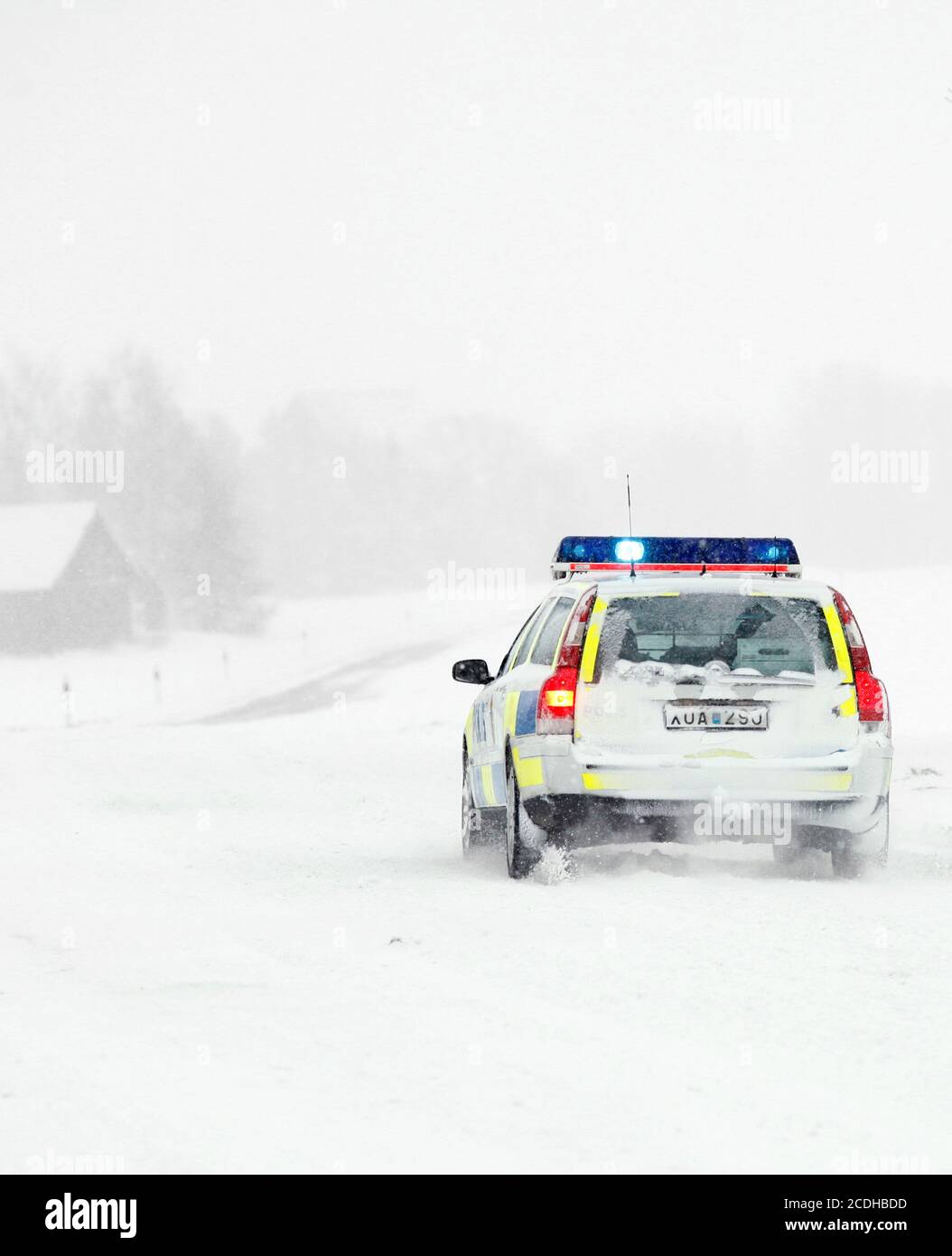 Swedish police car, Volvo, Photo Jeppe Gustafsson Stock Photo - Alamy