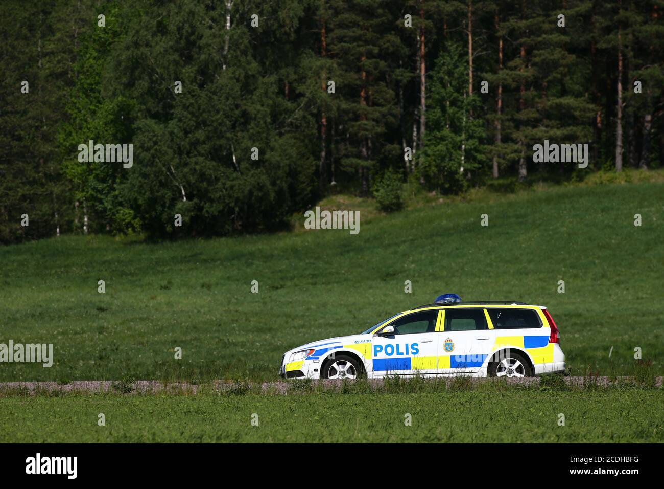 Swedish police car, Volvo, Photo Jeppe Gustafsson Stock Photo