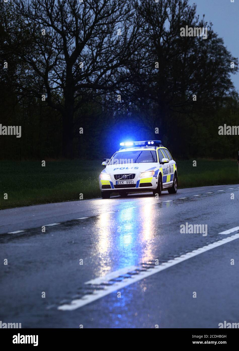 Swedish police car, Volvo, Photo Jeppe Gustafsson Stock Photo - Alamy