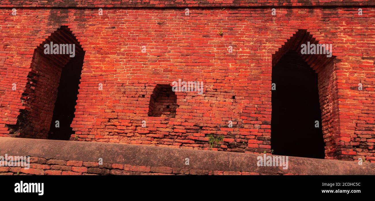 the ruins of nalanda image is taken at nalanda bihar india. it was a massive Buddhist monastery in the ancient kingdom of Magadha. It was a center of Stock Photo