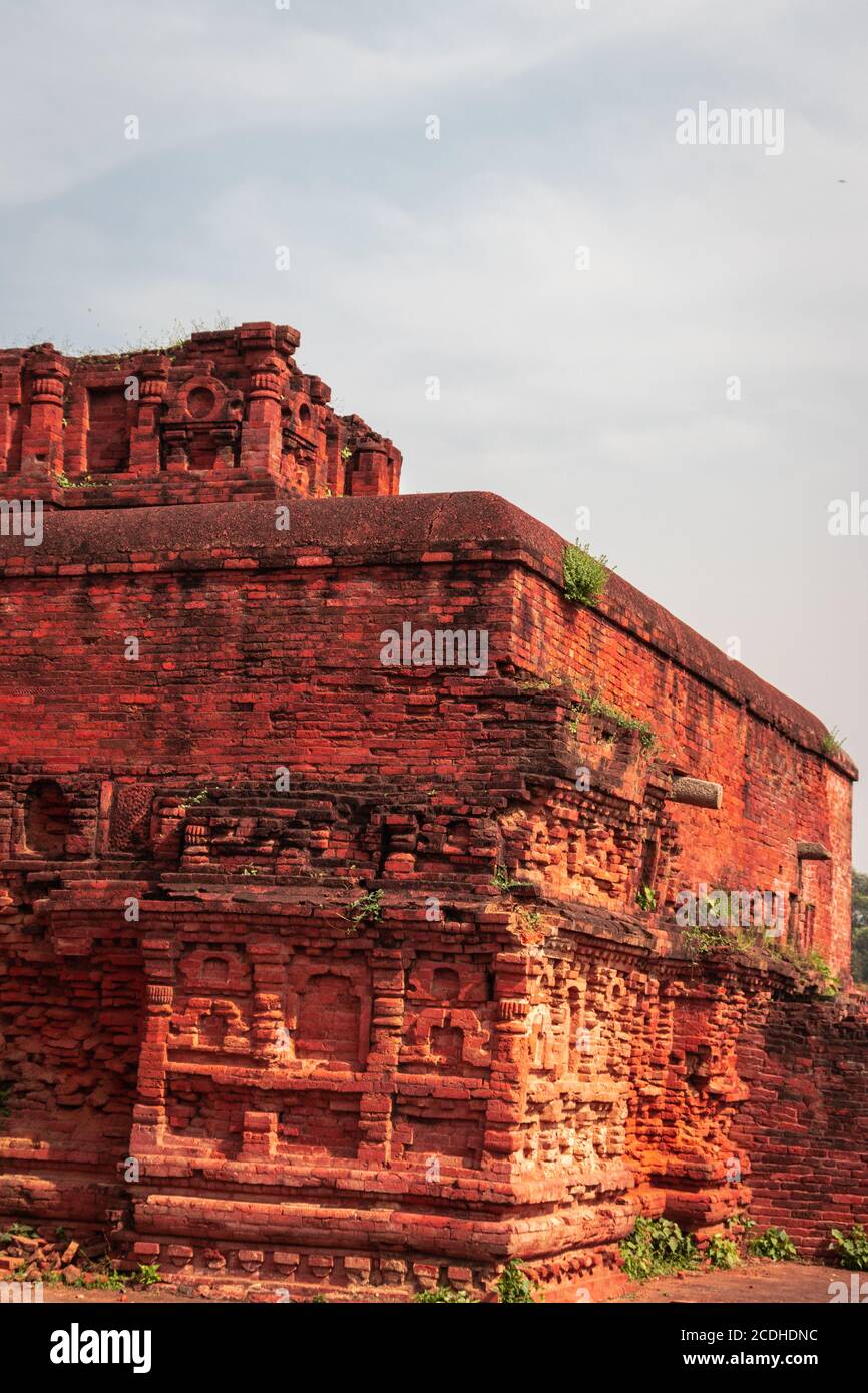 the ruins of nalanda image is taken at nalanda bihar india. it was a massive Buddhist monastery in the ancient kingdom of Magadha. It was a center of Stock Photo