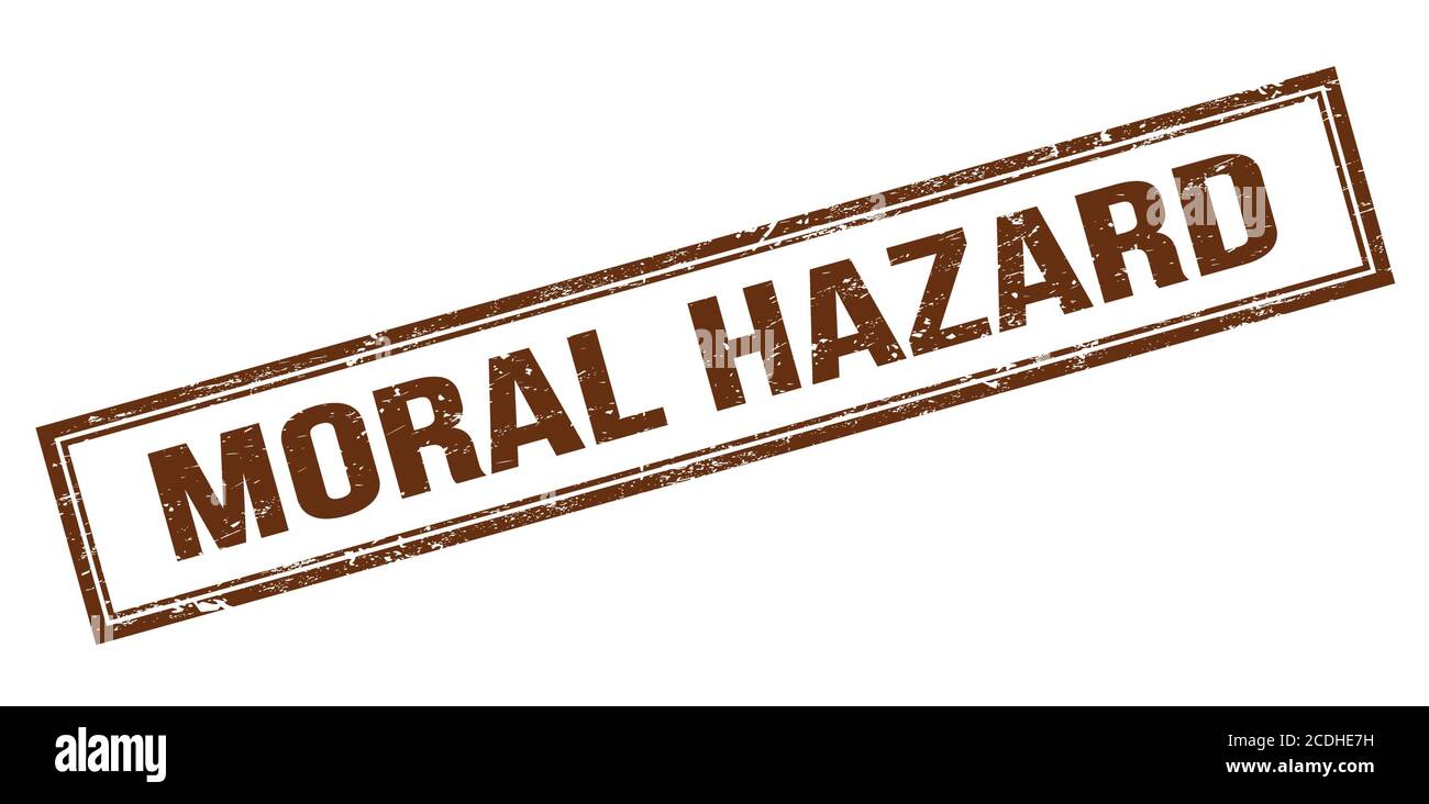 MORAL HAZARD brown grungy rectangle stamp sign. Stock Photo