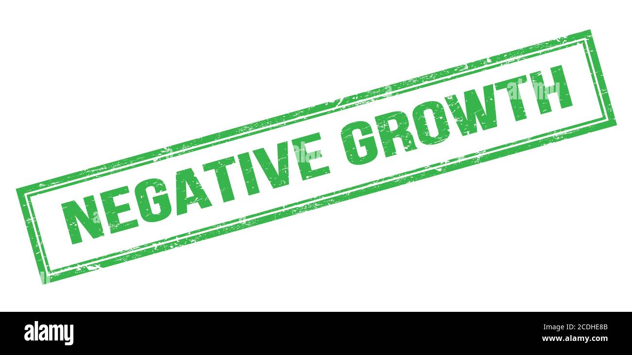 NEGATIVE GROWTH green grungy rectangle stamp sign Stock Photo - Alamy