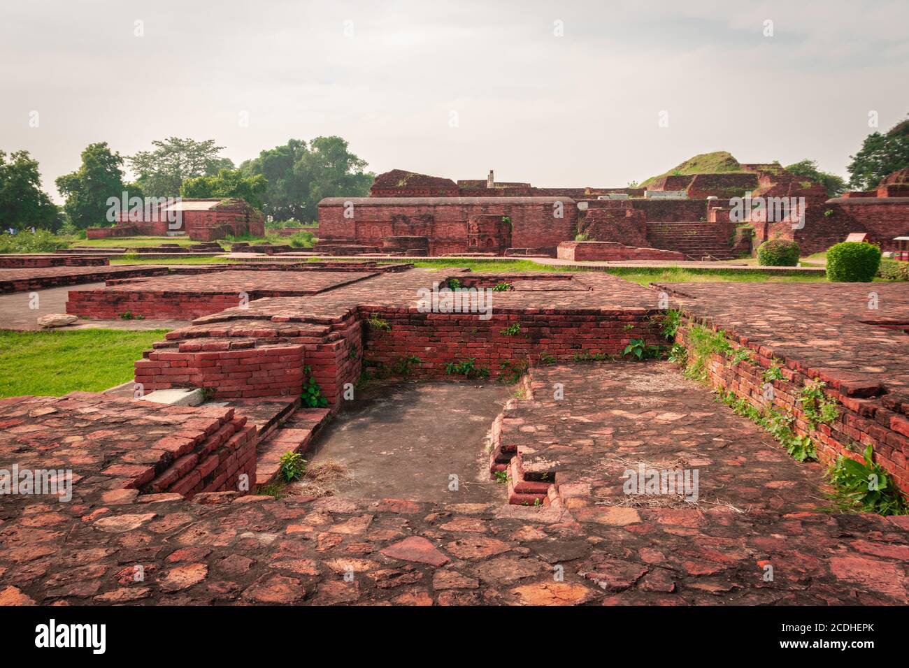 the ruins of nalanda image is taken at nalanda bihar india. it was a massive Buddhist monastery in the ancient kingdom of Magadha. It was a center of Stock Photo