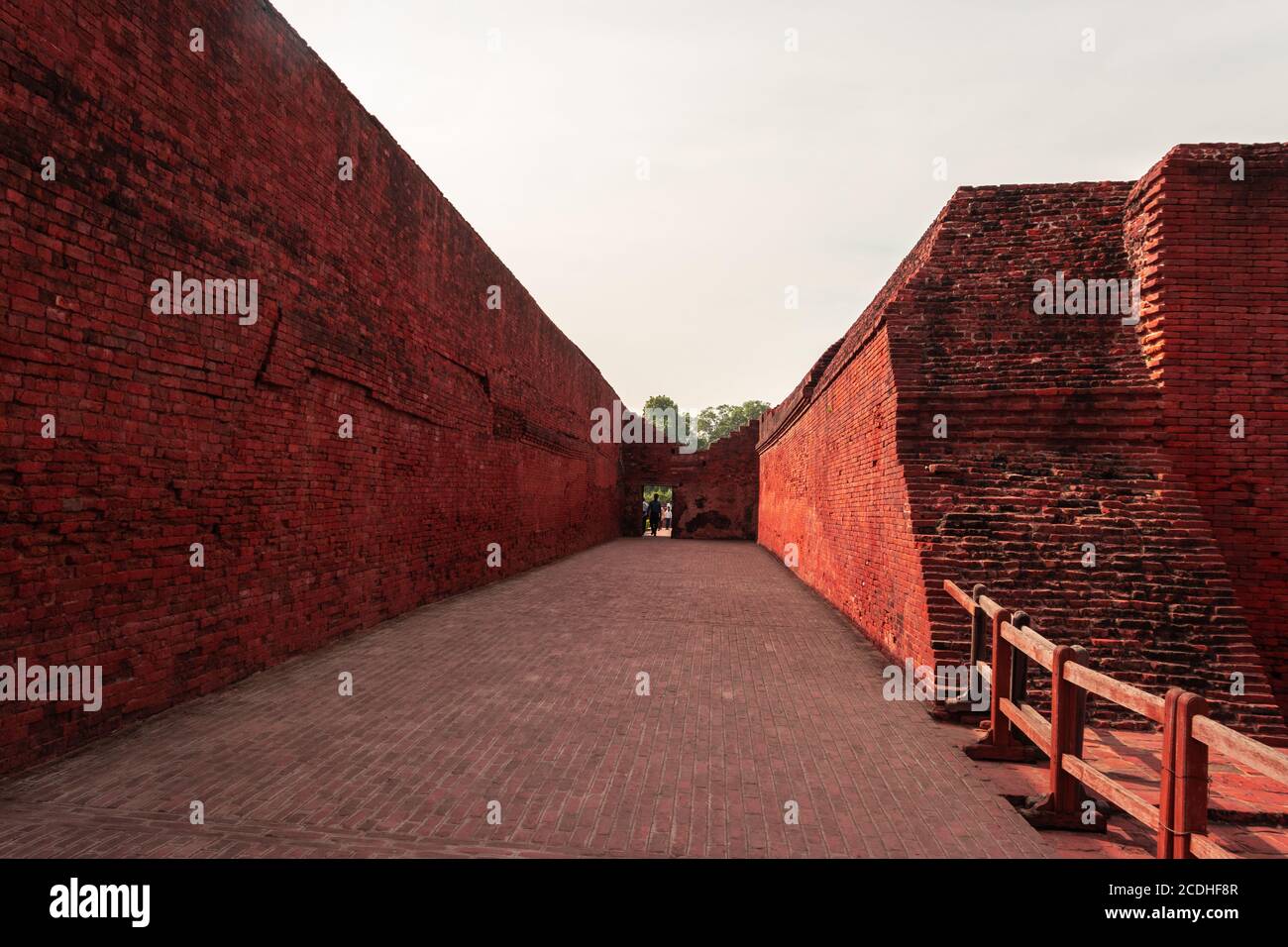 the ruins of nalanda image is taken at nalanda bihar india. it was a massive Buddhist monastery in the ancient kingdom of Magadha. It was a center of Stock Photo