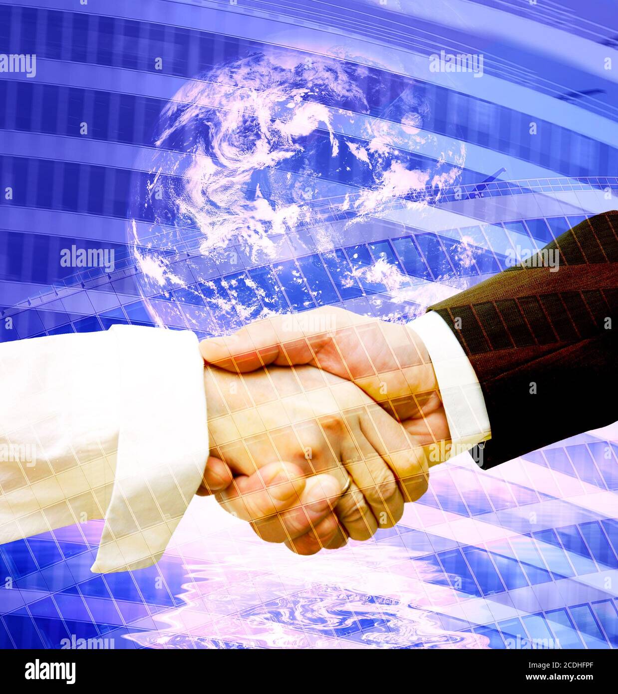 Handshake modern background Stock Photo
