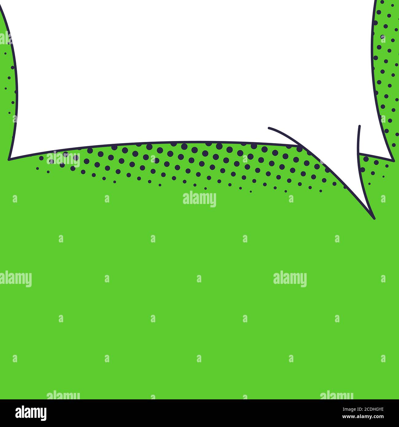 Speech bubble green banner with space for phrases and dotted shadow ...