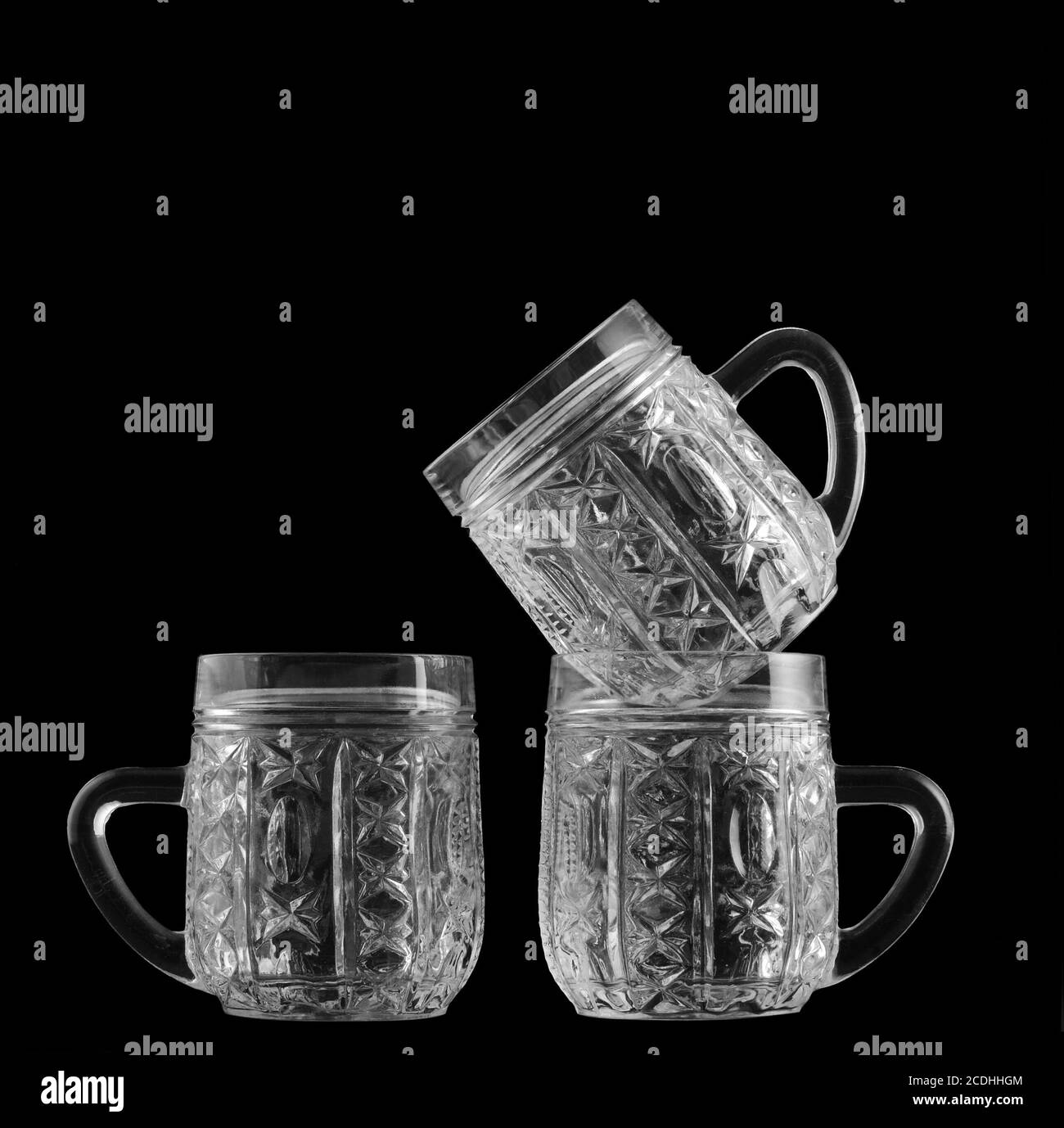 three crystal glass Stock Photo Alamy