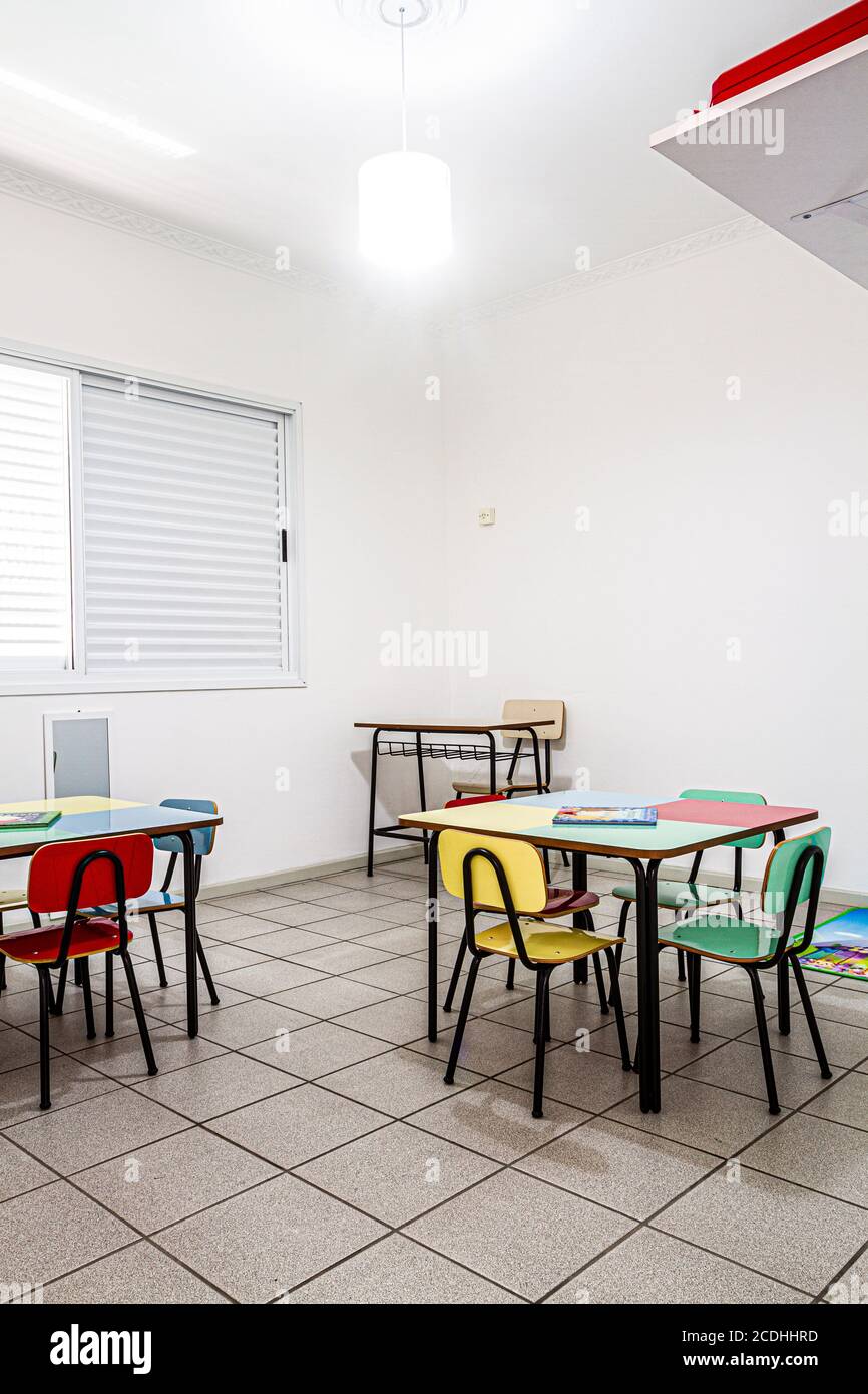 Classroom of an infant school. Sao Jose, Santa Catarina, Brazil. Stock Photo