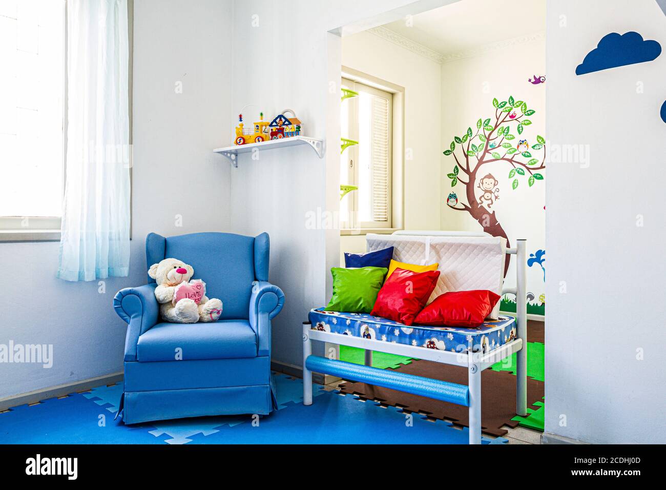 Furniture of an infant school. Sao Jose, Santa Catarina, Brazil. Stock Photo
