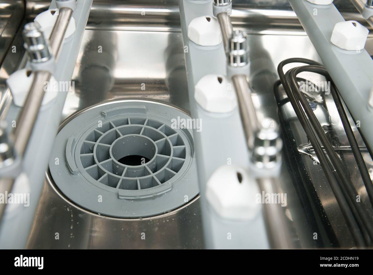 Inside a professional industrial dishwasher Stock Photo Alamy