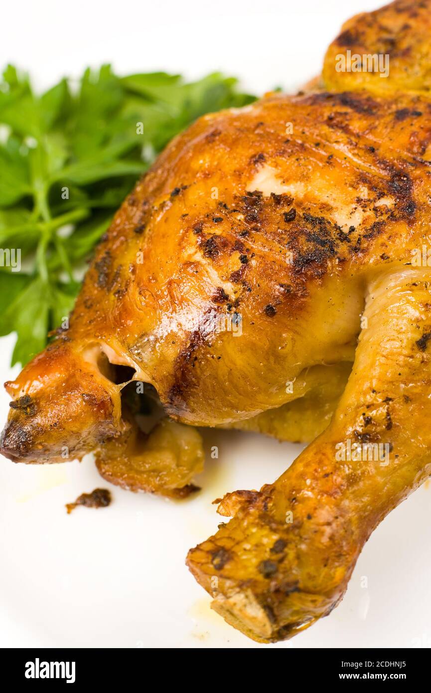 grilled chicken, macro Stock Photo Alamy