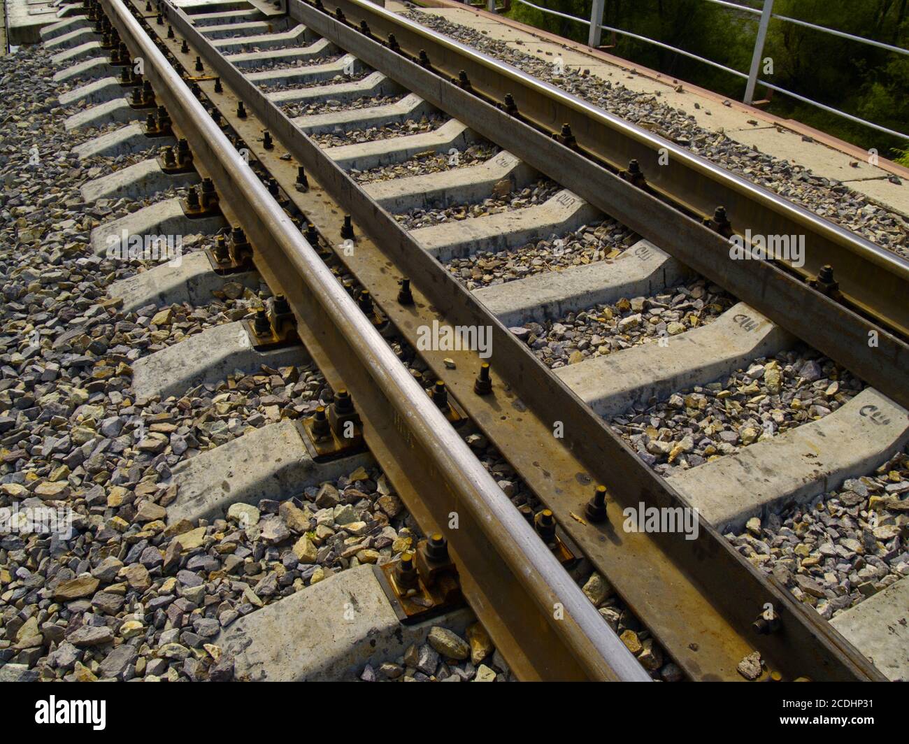 rails and close-up train rail, gleise, in germany Stock Photo - Alamy