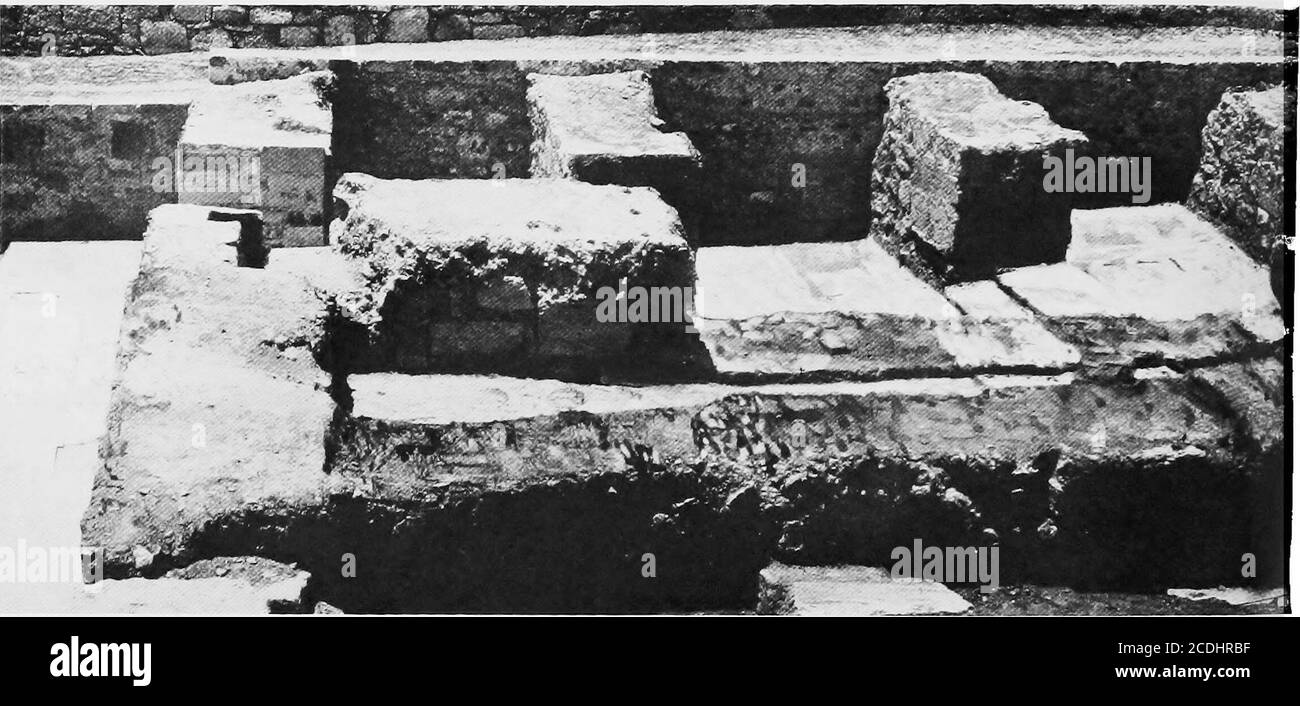 . The palace of Minos : a comparative account of the successive stages of the early Cretan civilization as illustrated by the discoveries at Knossos . of the ^^^ixM. M. Ill class. At 17 cm. above it was a plaster floor over which was Floors.a carbonized layer, 5 cm. thick, with further M.M. Ill sherds. Then followedanother plaster floor and a similar deposit, still rrtore carbonized, imme- See p. 562 seqq. and Fig. 409. ^ See above, p. 210. I V ?22 THE PALACE OF MINOS, ETC. diately underlying the gypsum slabs of the M. M. Ill Magazine in its finalform. We have here, therefore, the record of t Stock Photo