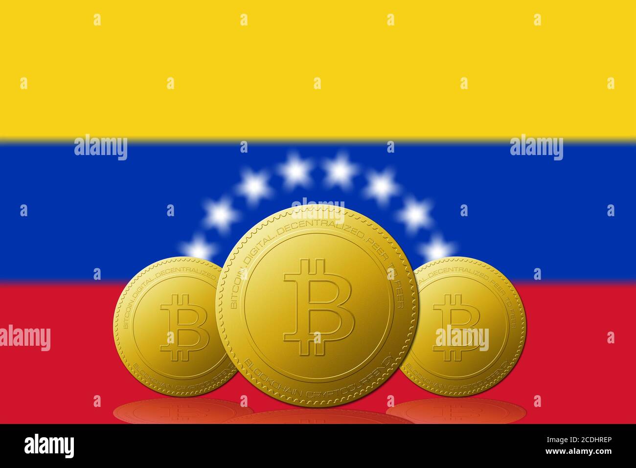 Venezuela flag on a bitcoin cryptocurrency coin. 3D Rendering Stock Photo -  Alamy