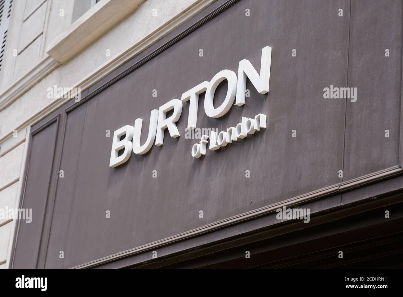 Bordeaux , Aquitaine / France - 08 25 2020 : Burton of london sign text and logo front of entrance fashion urban clothing shop Stock Photo
