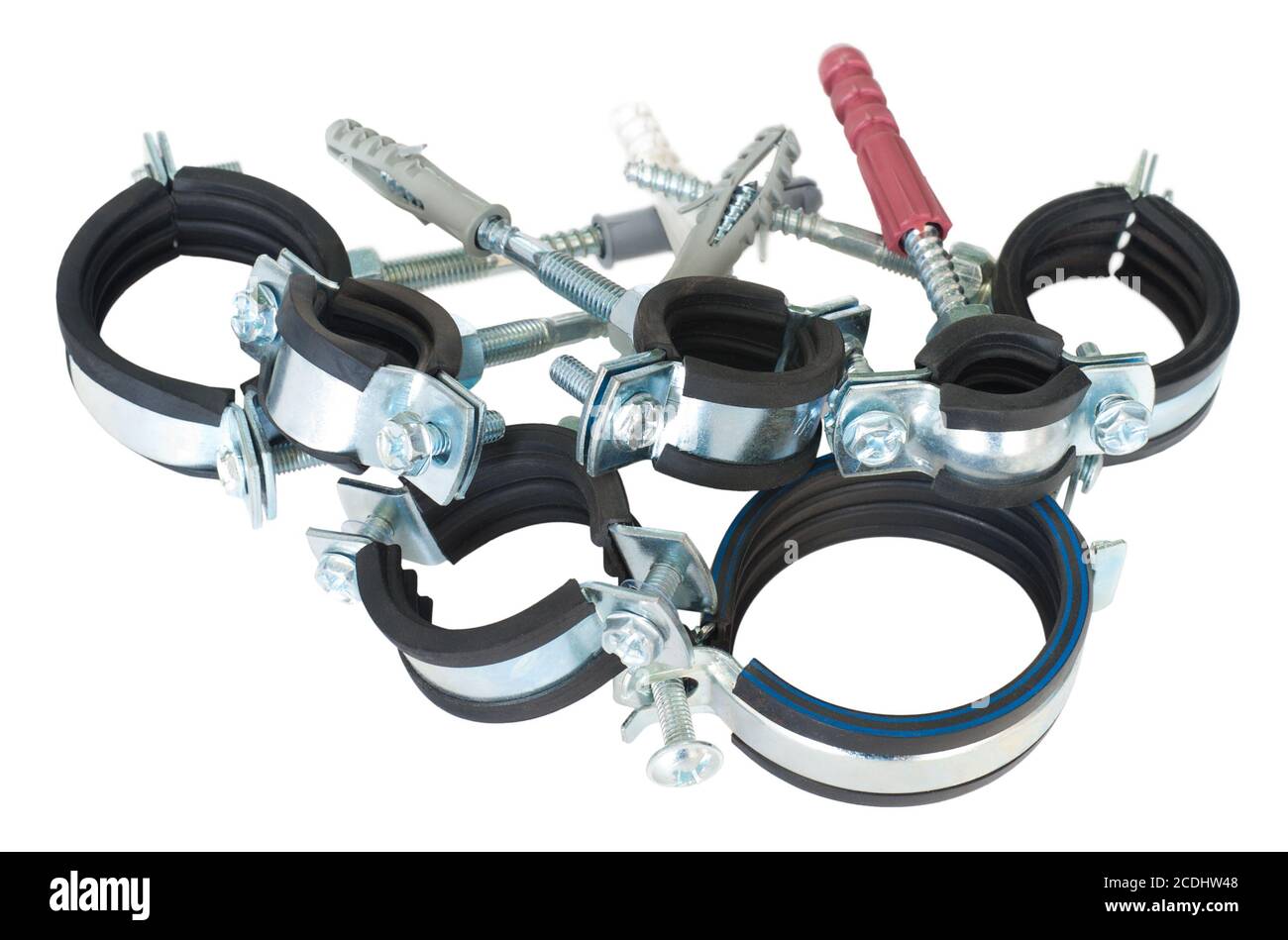 clamps for pipes Stock Photo Alamy