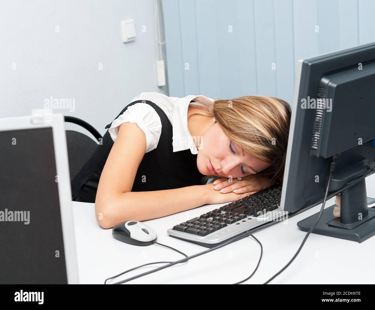 sleep at computer Stock Photo - Alamy