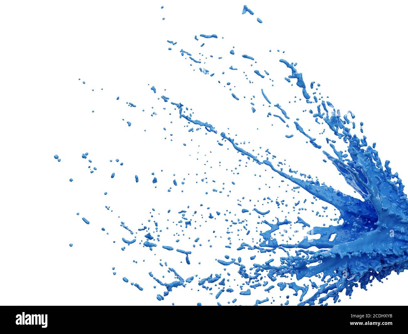 Splashes of bright blue paint on a white background. 3D rendering Stock Photo Alamy