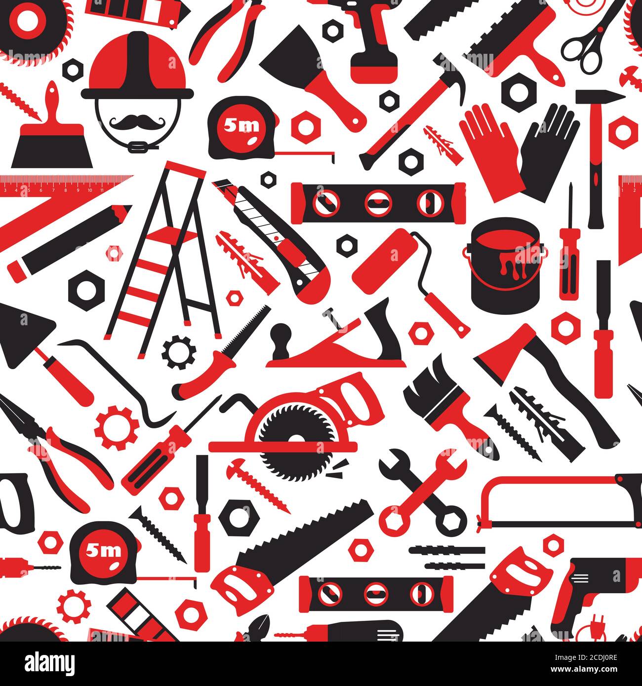 Construction and repair tools seamless pattern wallpaper. Carpentry