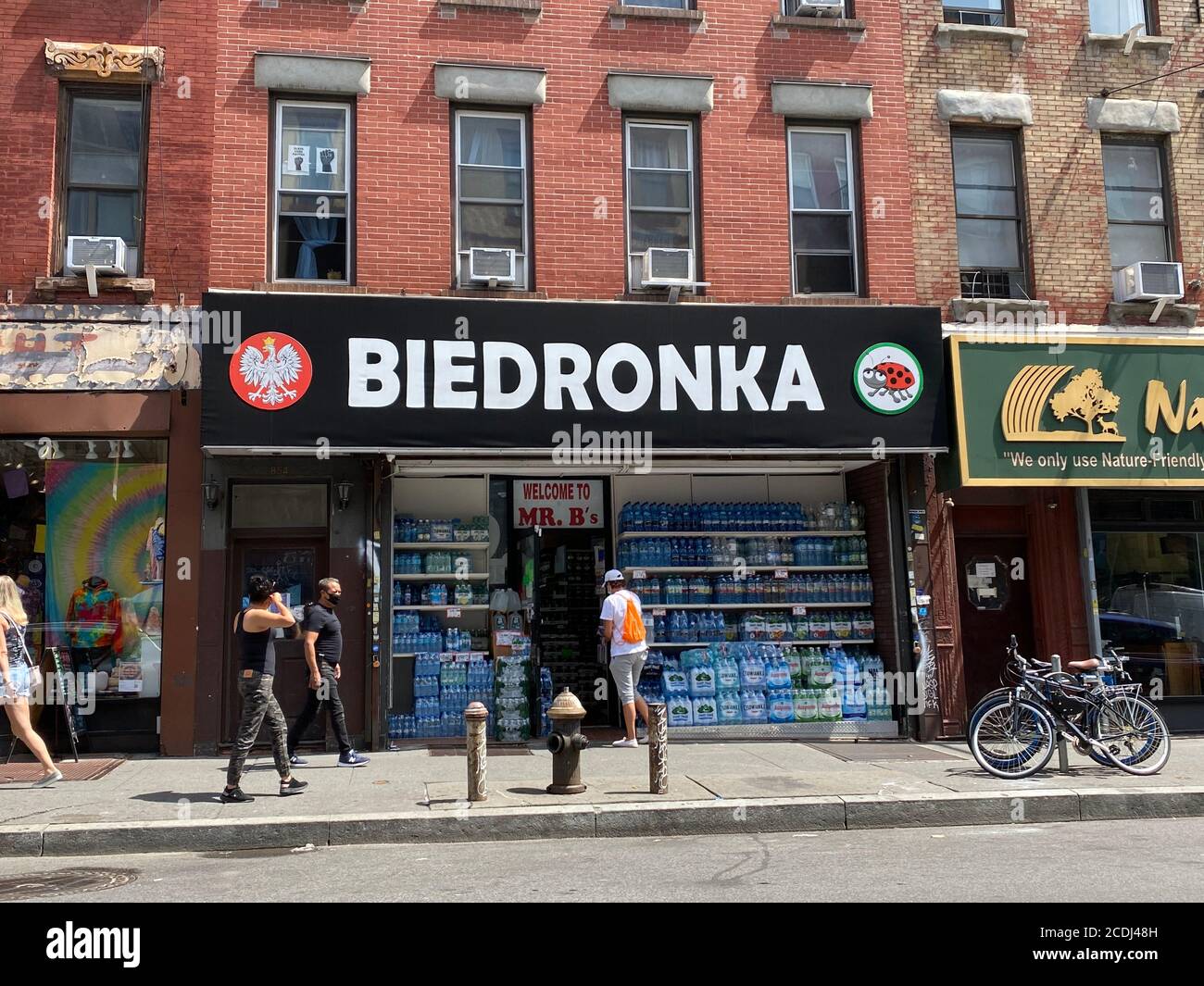 Biedronka is a grocery market chain from Portugal. This one is in the  Greenpoint neighborhood of Brooklyn, traditionally a Polish neighborhood.  Biedronka has many stores across Poland making the market familiar to