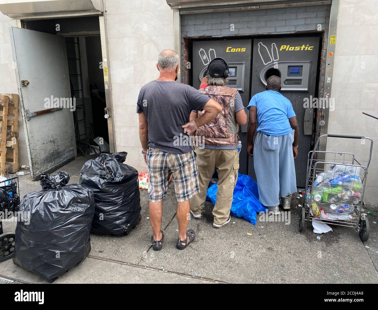 Bottle collection machine where people turn in glass, aluminum and