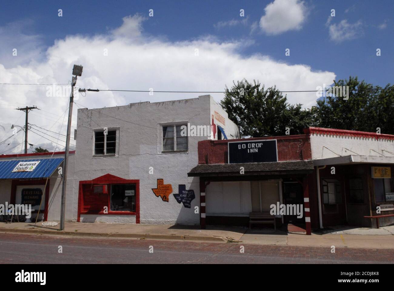 Ballinger, Texas  July 24, 2007: Businesses in downtown Ballinger, population 3,767, near the Runnels County courthouse. ©Bob Daemmrich Stock Photo