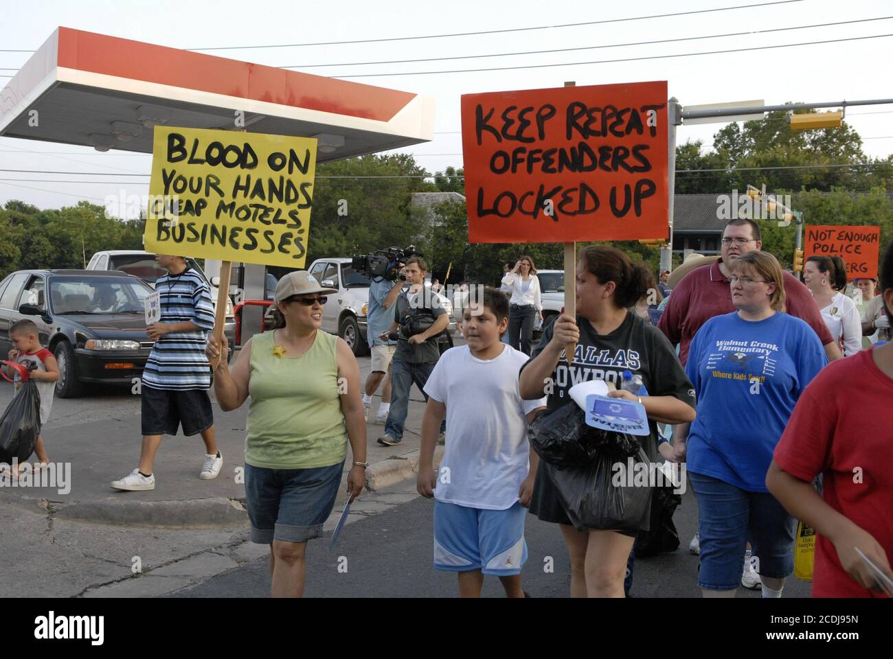 Austin, TX  August 3, 2007: North Austin residents rally for change in their neighborhoods where severe crime problems, including abductions, robbery and prostitution have plagued the area for years. ©Bob Daemmrich Stock Photo
